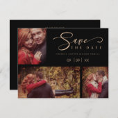 Three Photos Collage Minimalist Modern Wedding  (Voorkant / Achterkant)