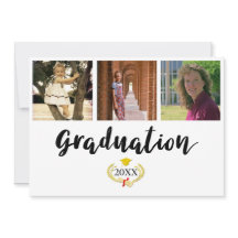 Three photos College Graduation Announcement