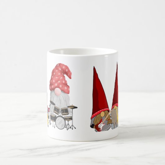 Three Piece Gnome Band on a  Koffiemok (Center)