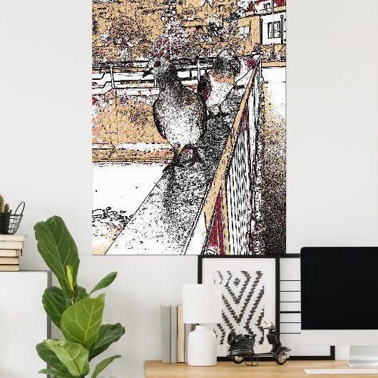 Three Pigeons beroemd gemaakt door Hythe Canal Poster (Thuiskantoor)