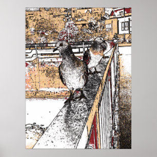 Three Pigeons beroemd gemaakt door Hythe Canal Poster