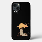 Three Playful Cats iPhone Case – Minimalist  (Achterkant)