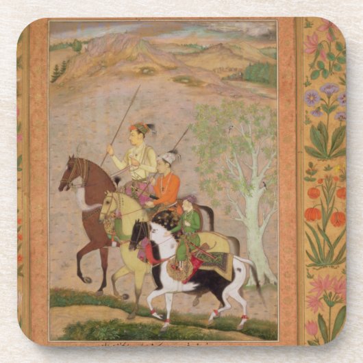 Three Princes Going Hunting, c.1635 (gouache on pa Drankjes Onderzetter (Voorkant)