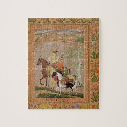 Three Princes Going Hunting, c.1635 (gouache on pa Legpuzzel (Verticaal)