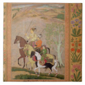 Three Princes Going Hunting, c.1635 (gouache on pa Tegeltje (Voorkant)