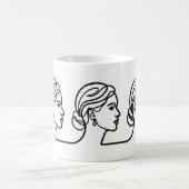 Three Profiles in One Line – Minimalistic Panorama Koffiemok (Center)