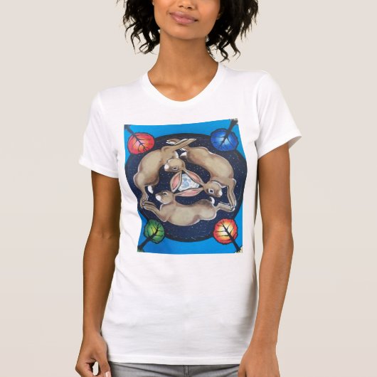 "Three Rabbits" Ancient Mystical Design T T-shirt (Voorkant)