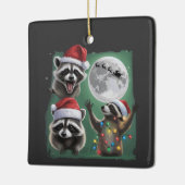 Three Raccoons With The Moon Galaxy Christmas Keramisch Ornament (Links)