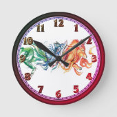 Three Rainbow watercolor wolves Ronde Klok (Voorkant)