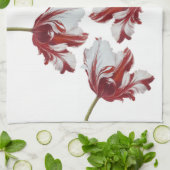 Three Red Tulips Theedoek (Gevouwen)