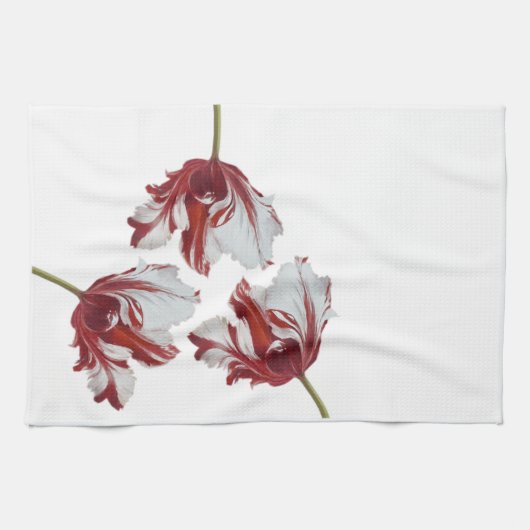 Three Red Tulips Theedoek (Horizontaal)