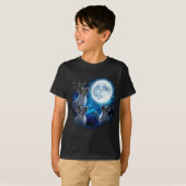 Three Reindeer Howling At The Moon Merry Christmas T-shirt (Voorkant volledig)