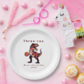 Three-Rex basketball Dino birthday   Papieren Bordje (Feest)