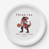 Three-Rex basketball Dino birthday   Papieren Bordje (Voorkant)
