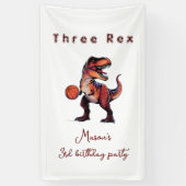 Three-Rex basketball Dino birthday welcome sign Spandoek (Verticaal)