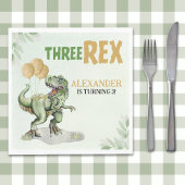 Three Rex - Birthday Boy with Dinosaur Theme Servet