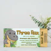 Three Rex Boy 3e verjaardagskaart Kaart (Staand voorkant)