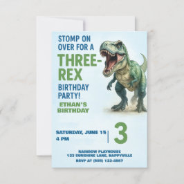 Three-Rex Boys 3rd Verjaardagsfeest Kaart