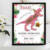 Three-Rex Dinosaur 3rd Birthday Welkom Poster