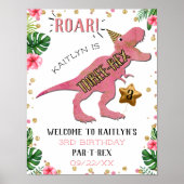 Three-Rex Dinosaur 3rd Birthday Welkom Poster (Voorkant)