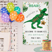 Three-Rex Dinosaur 3rd Birthday Welkom Spandoek