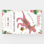 Three-Rex Dinosaur 3rd Birthday Welkom Spandoek (Horizontaal)