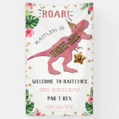 Three-Rex Dinosaur 3rd Birthday Welkom Spandoek (Verticaal)