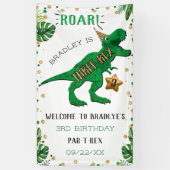Three-Rex Dinosaur 3rd Birthday Welkom Spandoek (Verticaal)
