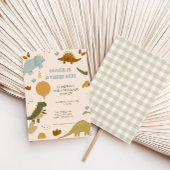 Three Rex Dinosaur 3rd Boy Birthday Invitation Kaart