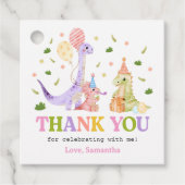 Three Rex Dinosaur Birthday Bedankjes Labels (Voorkant)