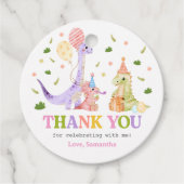 Three Rex Dinosaur Birthday Bedankjes Labels (Voorkant)