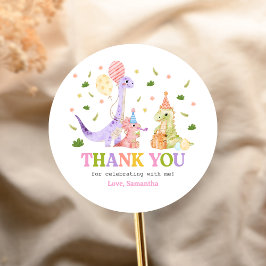 Three Rex Dinosaur Birthday Ronde Sticker