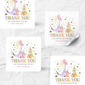 Three Rex Dinosaur Birthday Vierkante Sticker