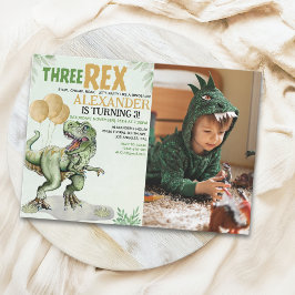 Three Rex - Funny Birthday 3rd Boy Dinosaur Kaart