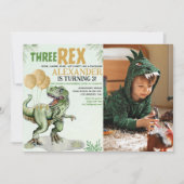 Three Rex - Funny Birthday 3rd Boy Dinosaur Kaart (Voorkant)