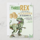 Three Rex - Funny Birthday 3rd Boy Dinosaur Kaart (Voorkant)