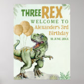 Three Rex - Funny Birthday 3rd Boy Dinosaur Poster (Voorkant)