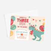 Three Rex Invitation Boy. Dinosaur 3rd Birthday Kaart