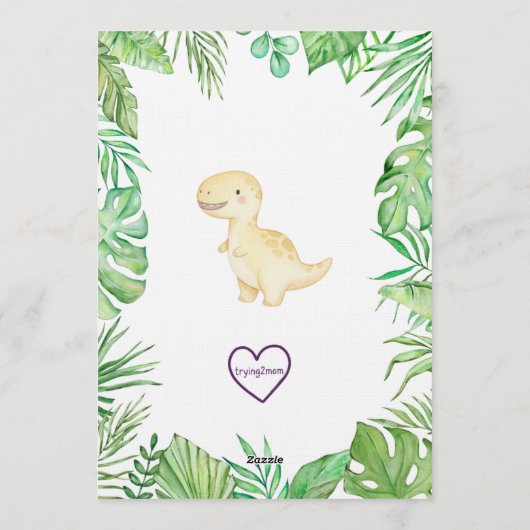 Three Rex, Pastel Dinosaur 3rd Birthday Kaart (Achterkant)