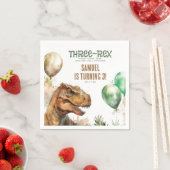 Three-Rex - Tyronasaurus Dinosaur Birthday Party Servet (Insitu)