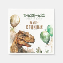 Three-Rex - Tyronasaurus Dinosaur Birthday Party Servet