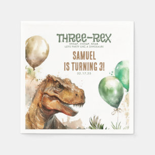 Three-Rex - Tyronasaurus Dinosaur Birthday Party Servet