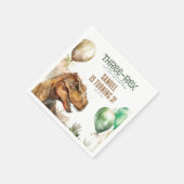 Three-Rex - Tyronasaurus Dinosaur Birthday Party Servet (Hoek)