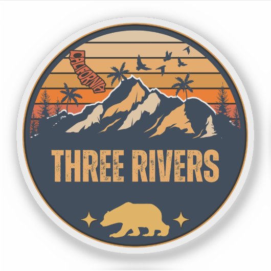 Three Rivers, Californië Sticker (Voorkant)