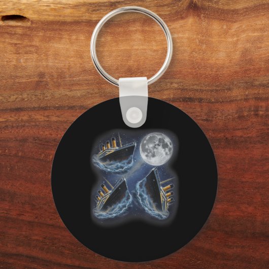 Three Rms Titanic Moon 3 Howling At Moon Funny Wei Sleutelhanger (Voorkant)