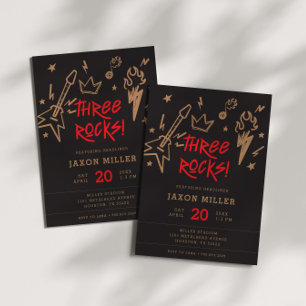 Three Rocks Kinderen Metal Rock N Roll 3e verjaard Kaart