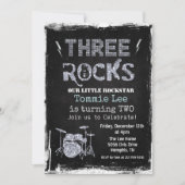 Three Rocks Rockstar Drumstel 3e Verjaardag Kaart (Voorkant)