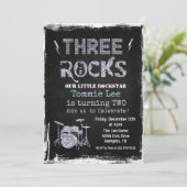 Three Rocks Rockstar Drumstel 3e Verjaardag Kaart (Staand voorkant)