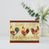 Three Roosters Briefkaart (Staand voorkant)