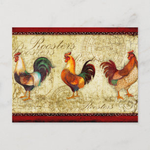 Three Roosters Briefkaart